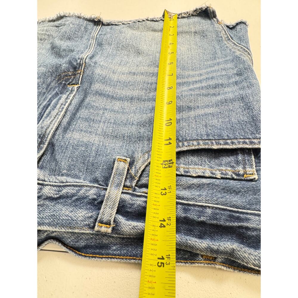 FRAME Denim Mini Skirt Womens Size 29 Blue Cotton Raw Hem A-Line Ansdale Casual - Picture 6 of 10